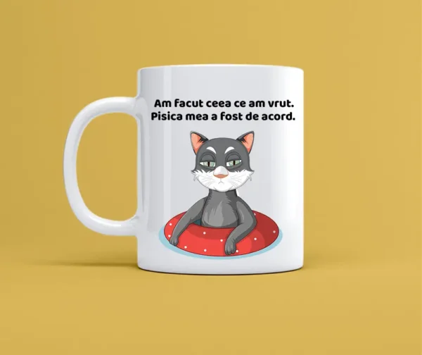 cană personalizată cadou amuzant cu mesajul am facut ce am vrut