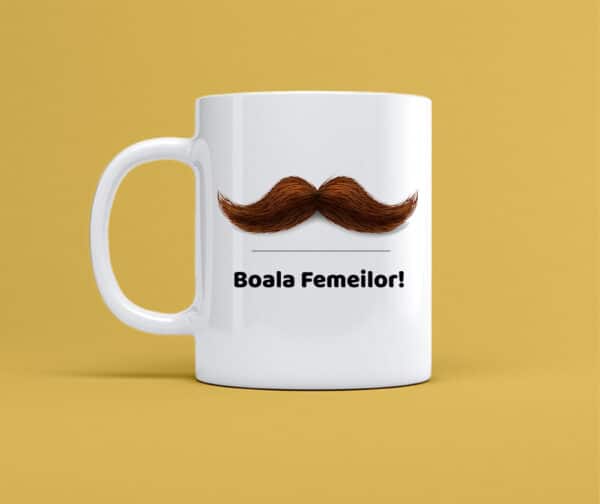Cana personalizata alba cu mesajul boala femeilor