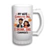 Halba personalizata 500 ml alba cu mesaj Sotia ma completeaza