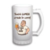 Halba personalizata alba 500 ml cu mesaj "Toată lumea crede în ceva", cadou amuzant pentru iubitorii de bere