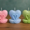 Lumânare Figurină Lebede cu Inimă– Ceară de Soia lumanare Lebede cu inima_
