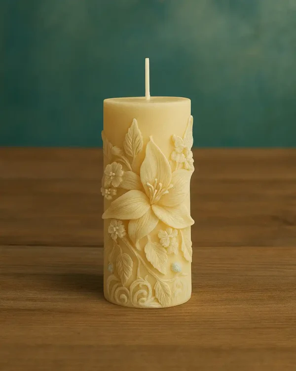 Lumânare Flori în Relief – Ceară de Soia lumânare flori în relief