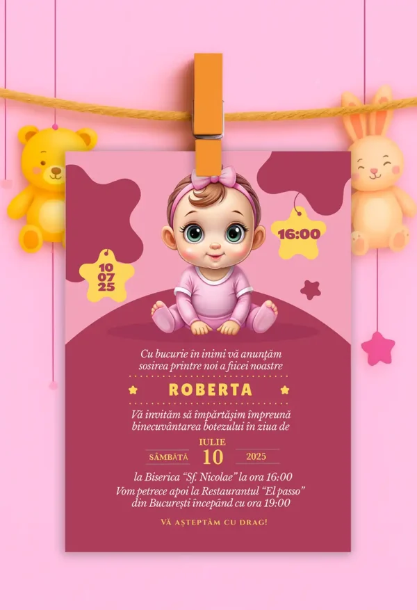Invitație de Botez Model 2 invitatie de botez model 2