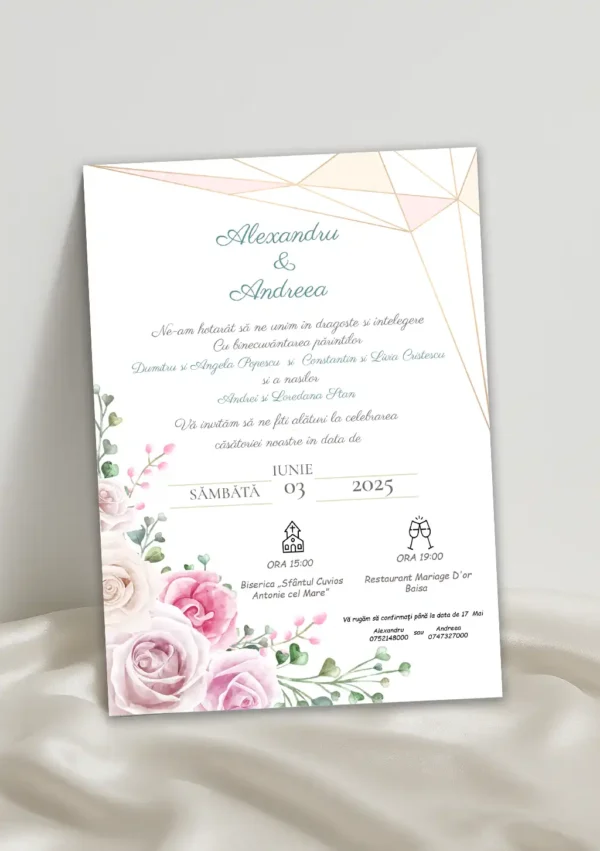invitatie nunta eleganta model 6
