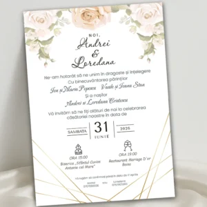 invitatie nunta eleganta model 3