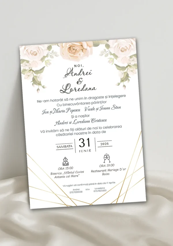 invitatie nunta eleganta model 3