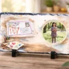 Placă ardezie personalizată cu poza și desenul copilului