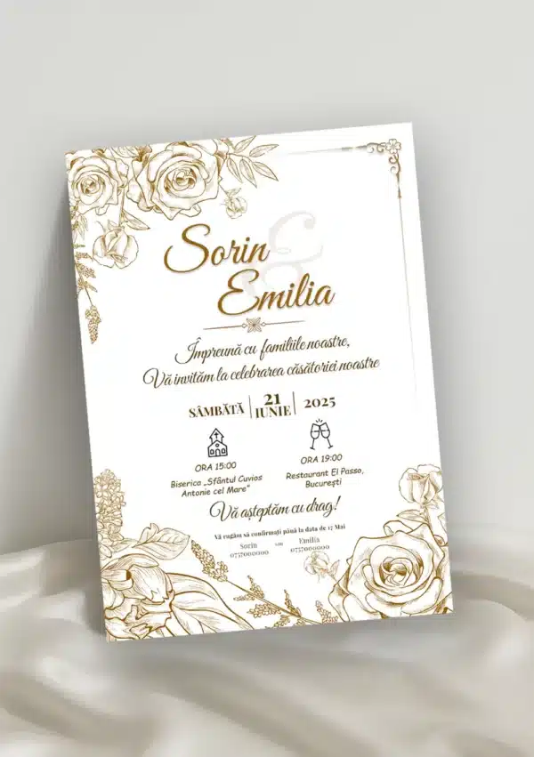 invitatie nunta eleganta model 10