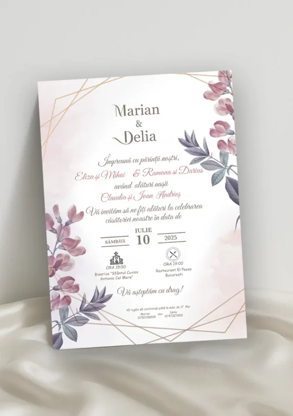 Invitație Nuntă Model 12 invitatie nunta eleganta model 12