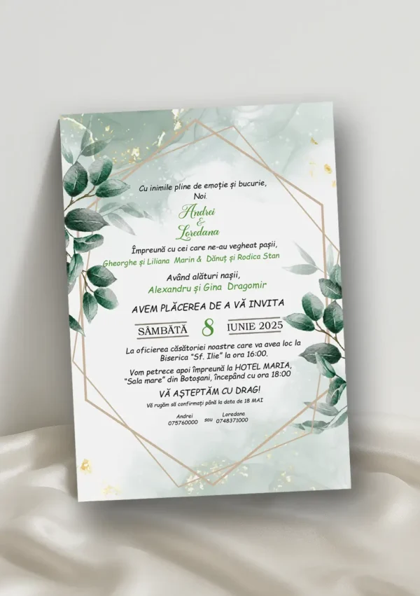 invitatie nunta eleganta model 13