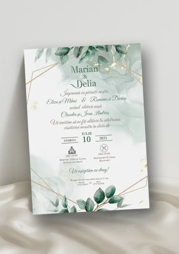 Invitație Nuntă Model 14 invitatie nunta eleganta model 14
