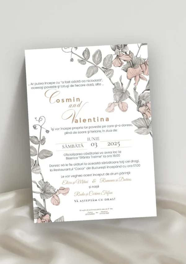 Invitație Nuntă Model 15 invitatie nunta eleganta model 15