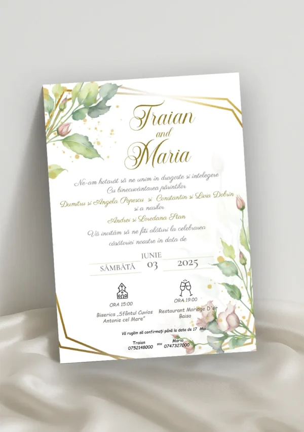 Invitație Nuntă Model 17 invitatie nunta eleganta model 17