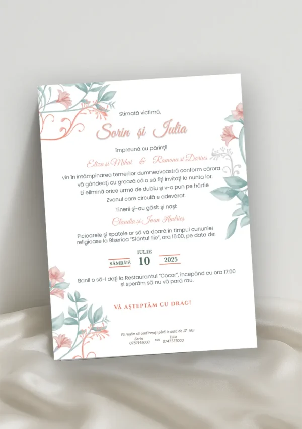 invitatie nunta eleganta model 20