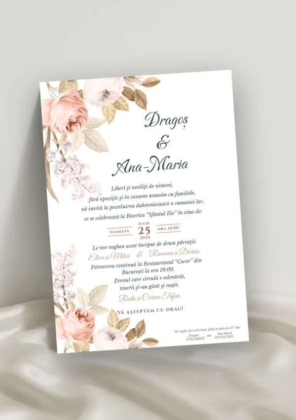 Invitație Nuntă Model 22 invitatie nunta eleganta model 22