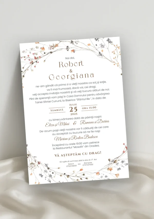 Invitație Nuntă Model 24 invitatie nunta eleganta model 24