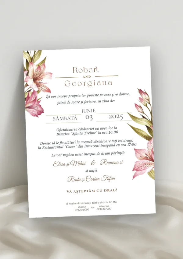 invitatie nunta eleganta model 27