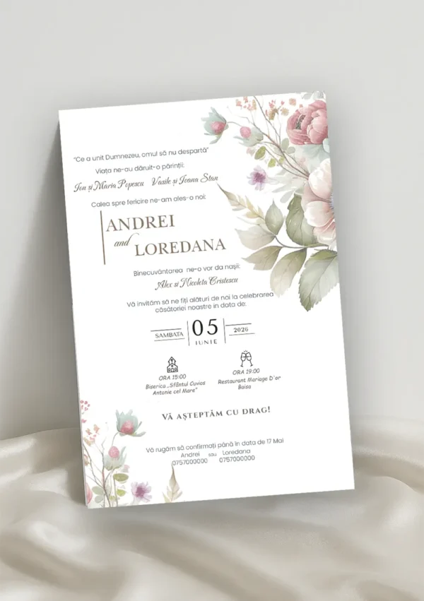 Invitație Nuntă Model 31 invitatie nunta eleganta model 31