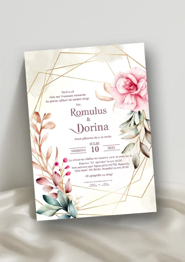 Invitație Nuntă Model 34 invitatie nunta eleganta model 34