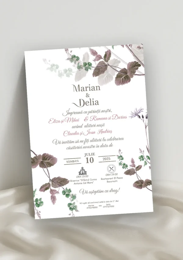 invitatie nunta eleganta model 9