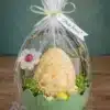Coșuleț Paște cu lumânare ou iepuraș decorativ Cosulet Paste cu lumanare ou iepuras verde 1