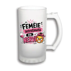 Halba bere personalizata Femeie inretinuta cu Nervi