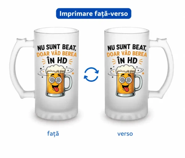 halbă bere personalizată Nu sunt beat_2