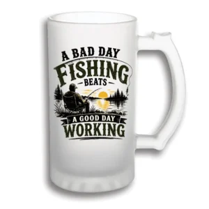 Halbă Bere Personalizată 500 ml – A bad day fishing