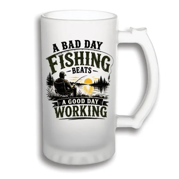 Halbă Bere Personalizată 500 ml – A bad day fishing