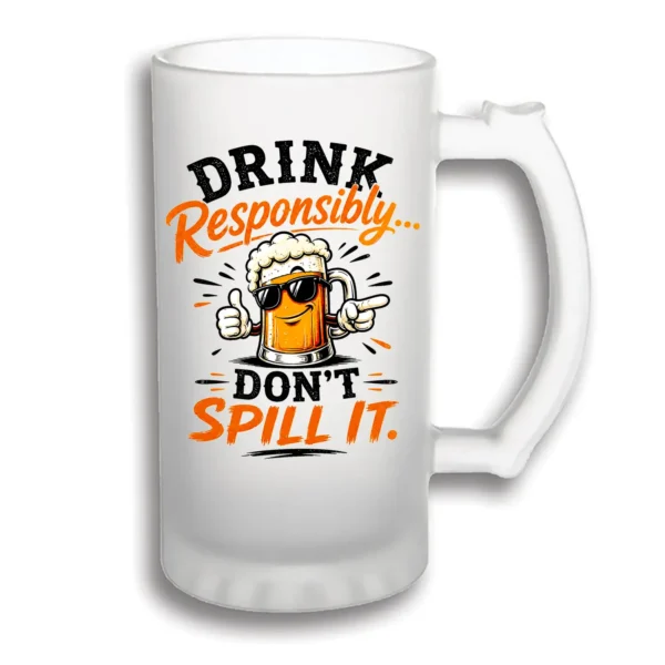Halbă Bere Personalizată 500 ml – Drink responsibily
