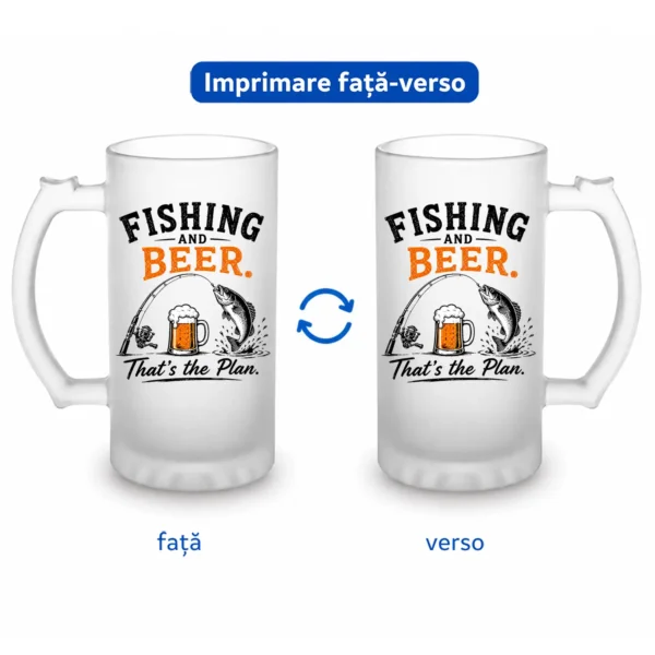 Halbă Bere Personalizată 500 ml – Fishing and beer1