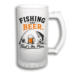 Halbă Bere Personalizată 500 ml–Fishing and beer