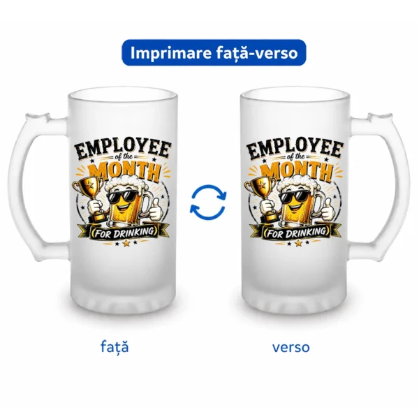 halbă bere personalizată Employee of the month